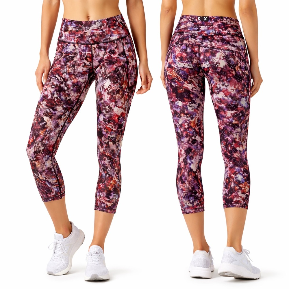 LULULEMON Cropped Leggings|Size 4|Abstract Print|High Rise‎ Yoga Workout
